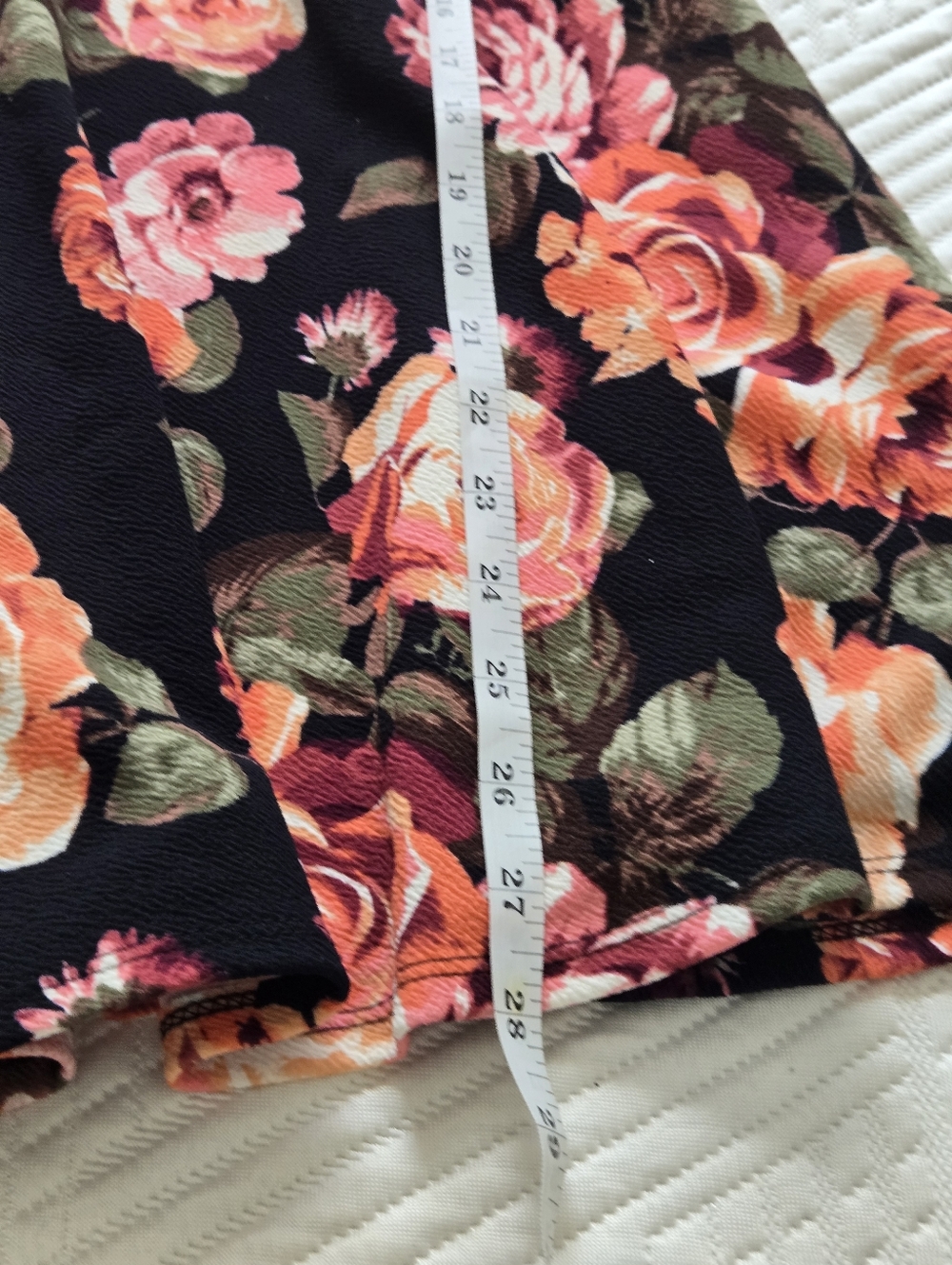 Doublju Black Floral Tank Dress with Pink and Orange Roses - Picture 2 of 2